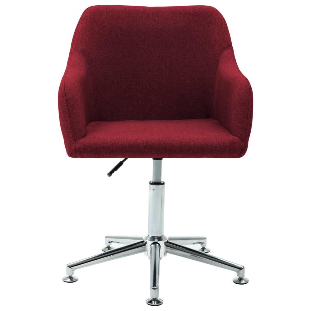 vidaXL Swivel Dining Chair Wine Red Fabric. Picture 2