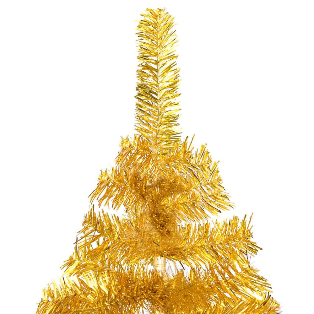 vidaXL Artificial Christmas Tree with LEDs&Ball Set Gold 47.2" PET, 3077689. Picture 2