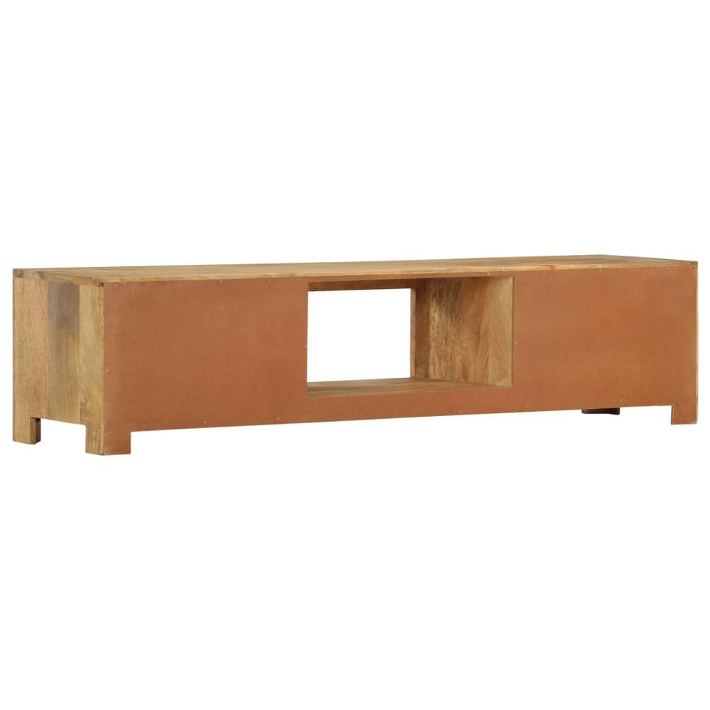 vidaXL TV Cabinet 55.1"x11.8"x12.6" Solid Mango Wood. Picture 3