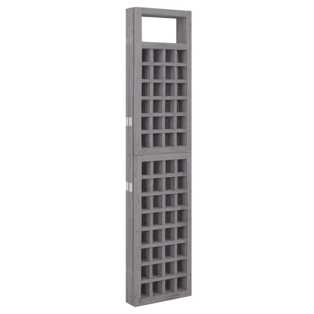 vidaXL 5-Panel Room Divider/Trellis Solid Fir Wood Gray 79.3"x70.9". Picture 4