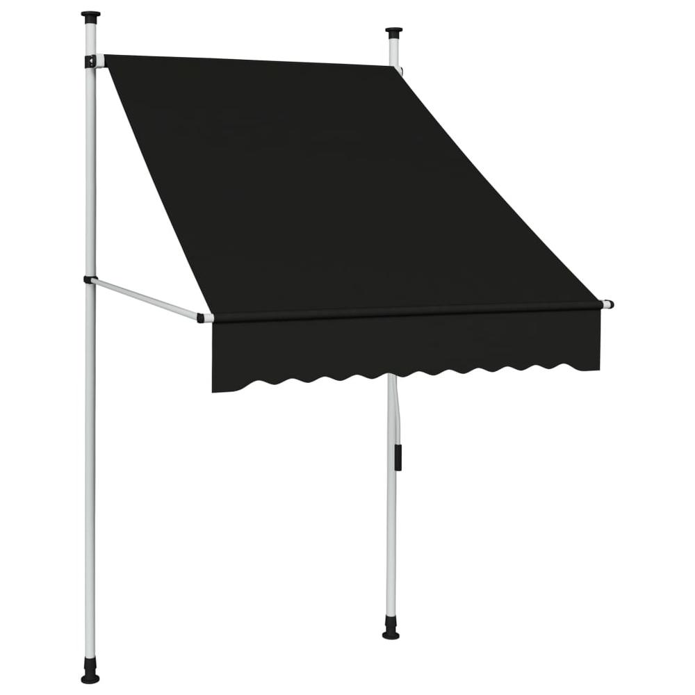 vidaXL Manual Retractable Awning 39.4" Anthracite. Picture 1