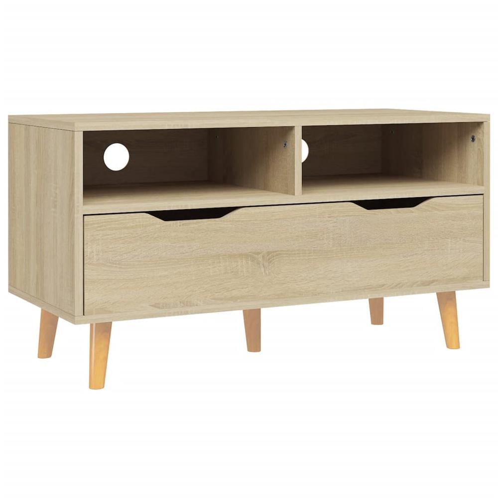 vidaXL TV Cabinet Sonoma Oak 35.4"x15.7"x19.1" Engineered Wood. Picture 2