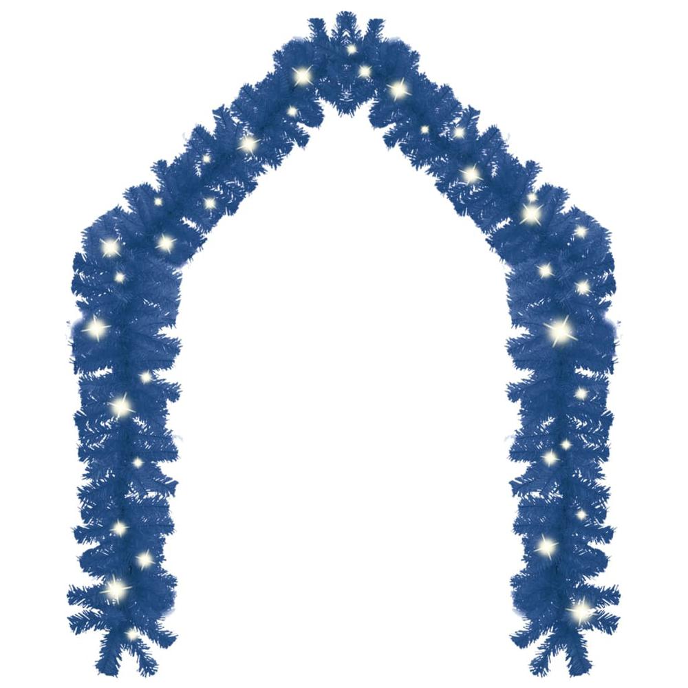 vidaXL Christmas Garland with LED Lights 197" Blue. Picture 2