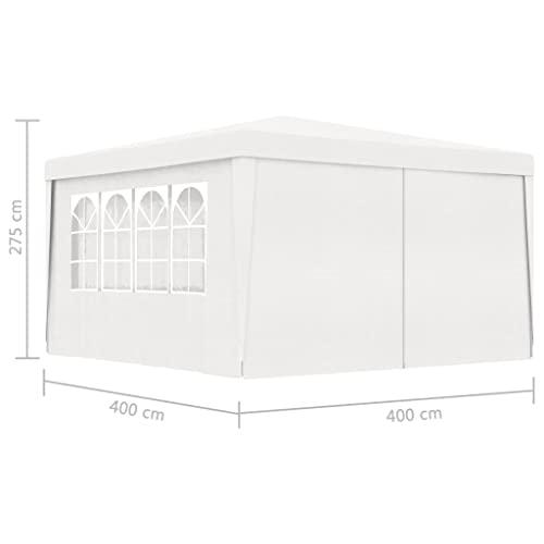 vidaXL Professional Party Tent with Side Walls 13.1'x13.1' White 90 g/mÂ², 48525. Picture 9