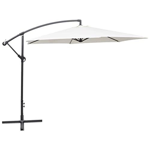 vidaXL Cantilever Umbrella 118.1" Sand White, 42202. Picture 1