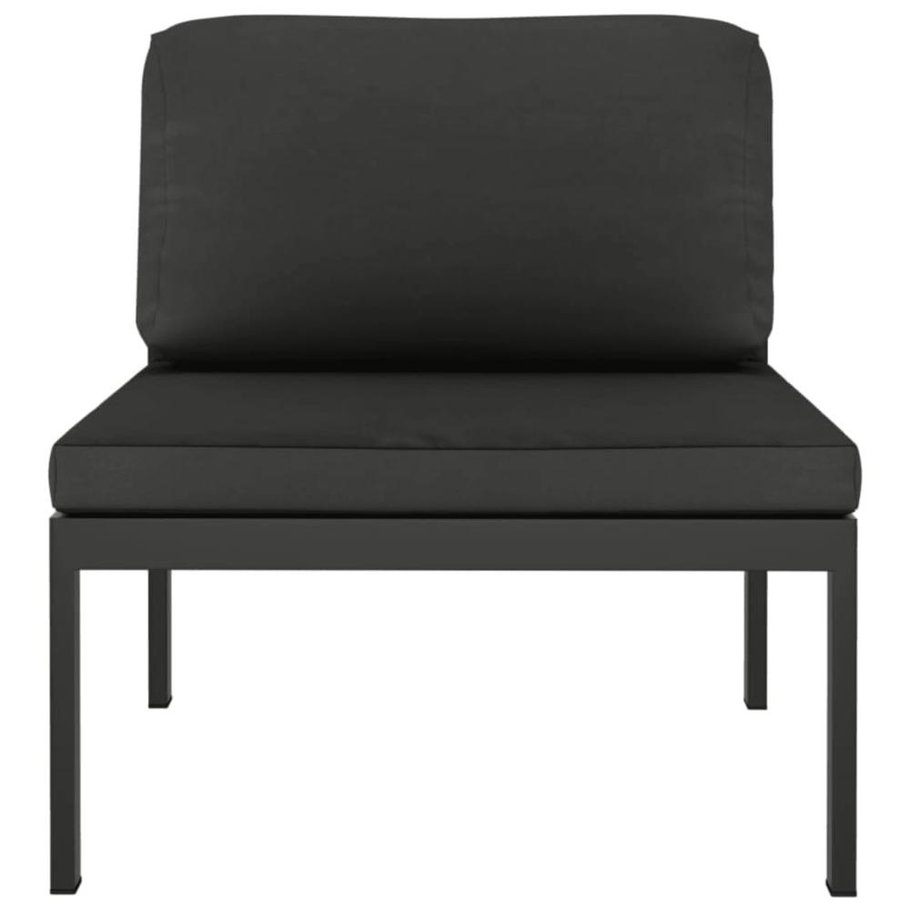vidaXL 3 Piece Patio Sofa Set with Cushions Aluminum Anthracite. Picture 4