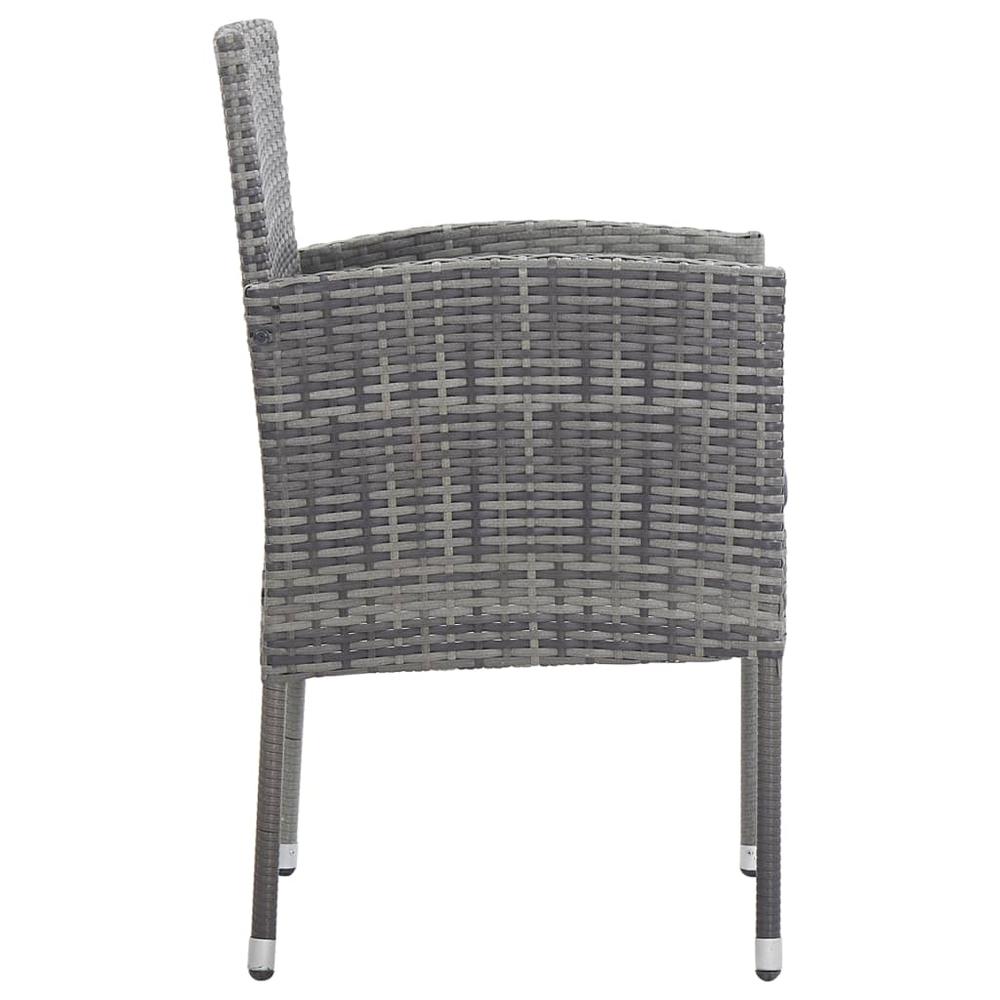 vidaXL Patio Chairs 2 pcs Anthracite Poly Rattan. Picture 4