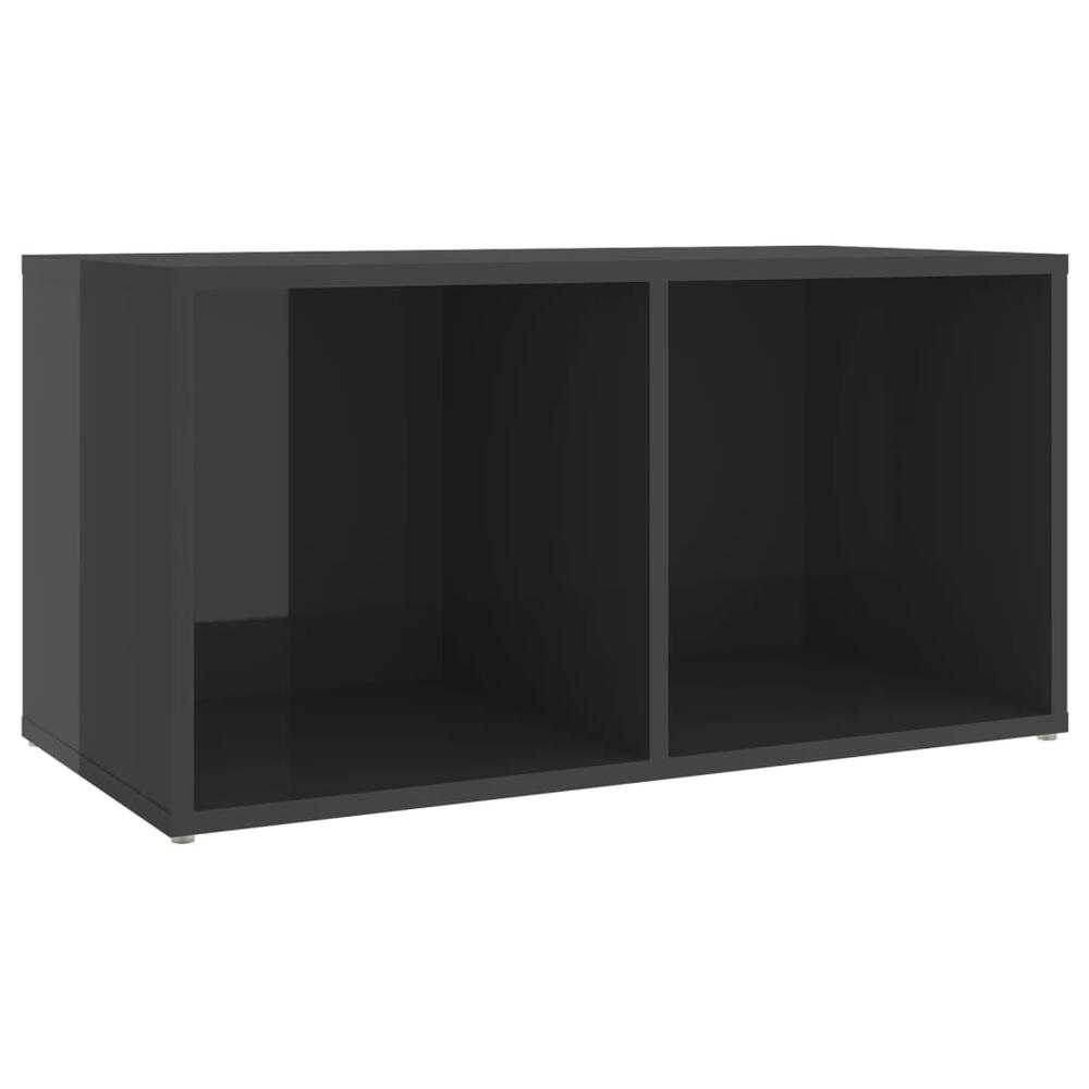 vidaXL TV Cabinets 2 pcs High Gloss Gray 28.3"x13.8"x14.4" Engineered Wood, 3079951. Picture 4