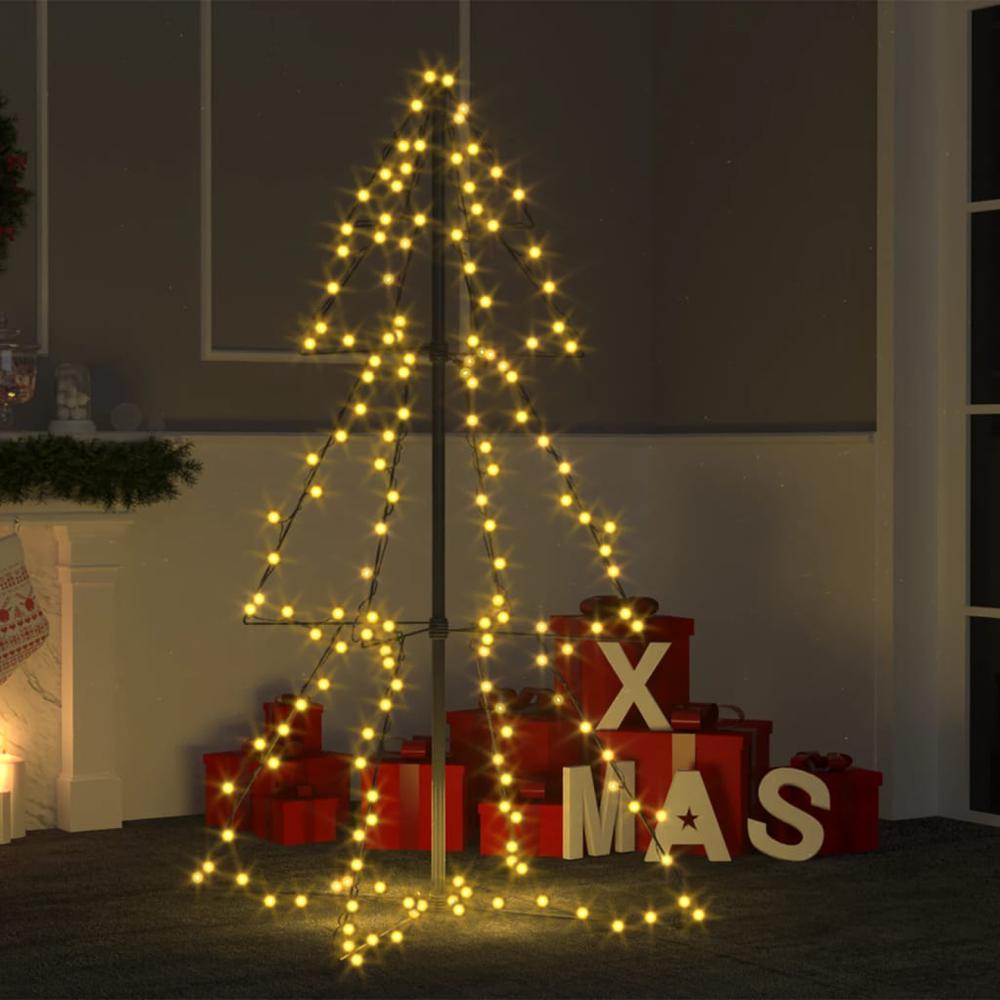 vidaXL Christmas Cone Tree 160 LEDs Indoor and Outdoor 30.7"x47.2", 328561. Picture 1