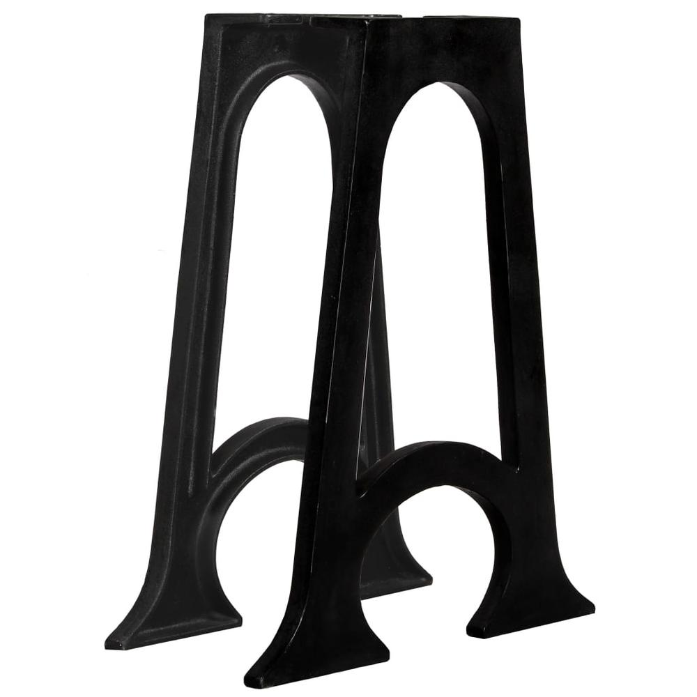 vidaXL Dining Table Legs 2 pcs with Arched Base A-Frame Cast Iron. Picture 1