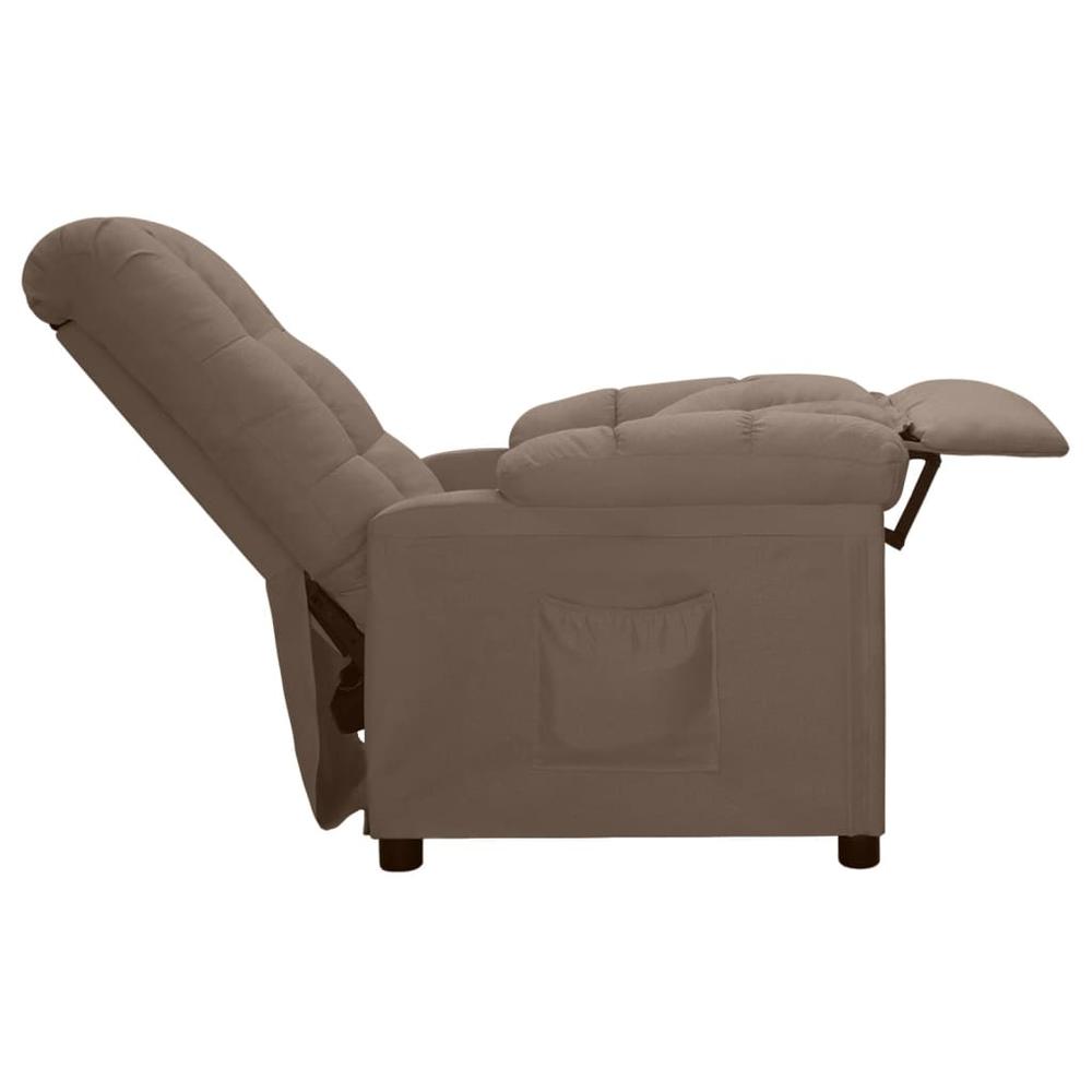 vidaXL Recliner Taupe Fabric. Picture 3