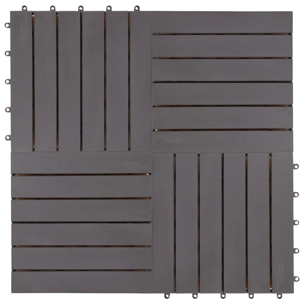 vidaXL Decking Tiles 30 pcs Gray Wash 11.8"x11.8" Solid Acacia Wood. Picture 3