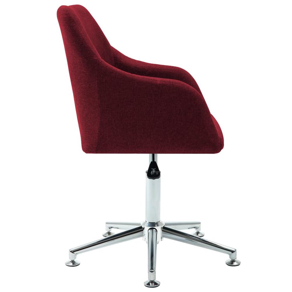 vidaXL Swivel Dining Chair Wine Red Fabric. Picture 3
