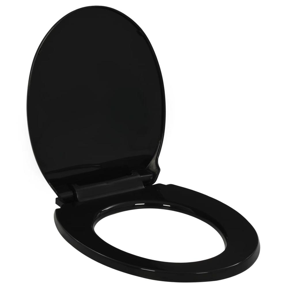 vidaXL Soft-close Toilet Seat with Quick-release Design Black, 145021. Picture 1