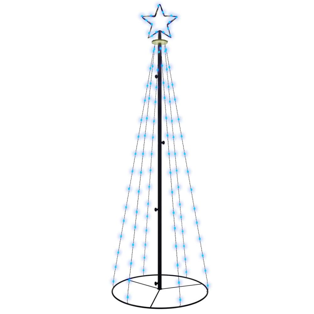 vidaXL Christmas Cone Tree Blue 108 LEDs 27.6"x70.9". Picture 2