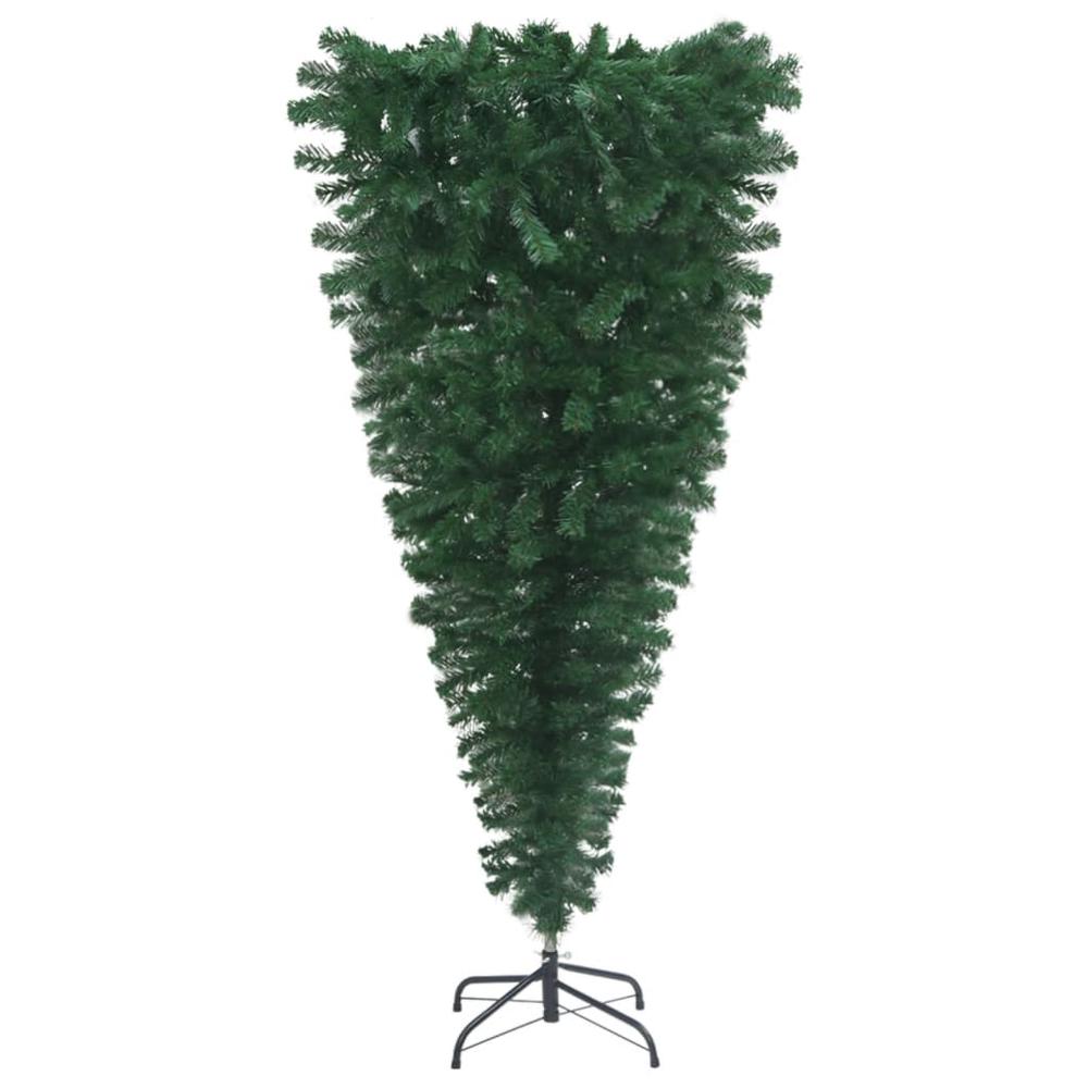 vidaXL Upside-down Artificial Christmas Tree with Stand Green 82.7". Picture 2