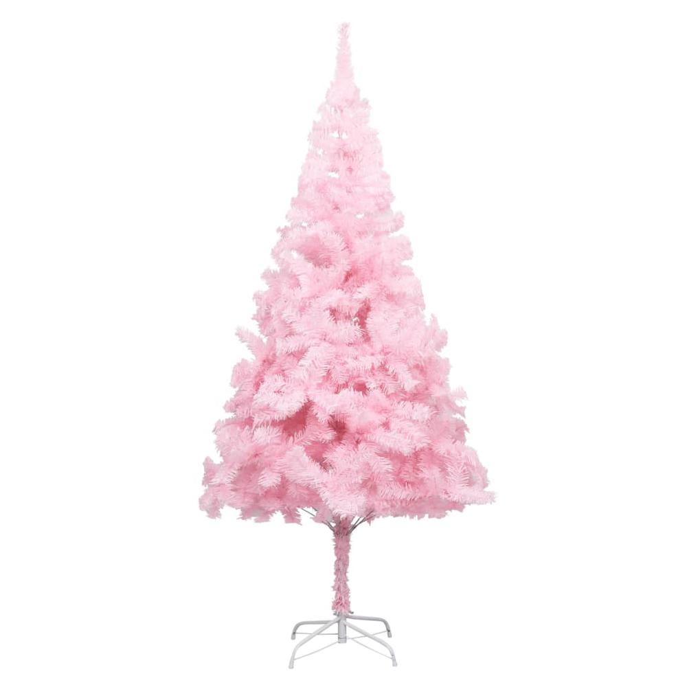 vidaXL Artificial Christmas Tree with LEDs&Ball Set Pink 94.5" PVC, 3077587. Picture 2