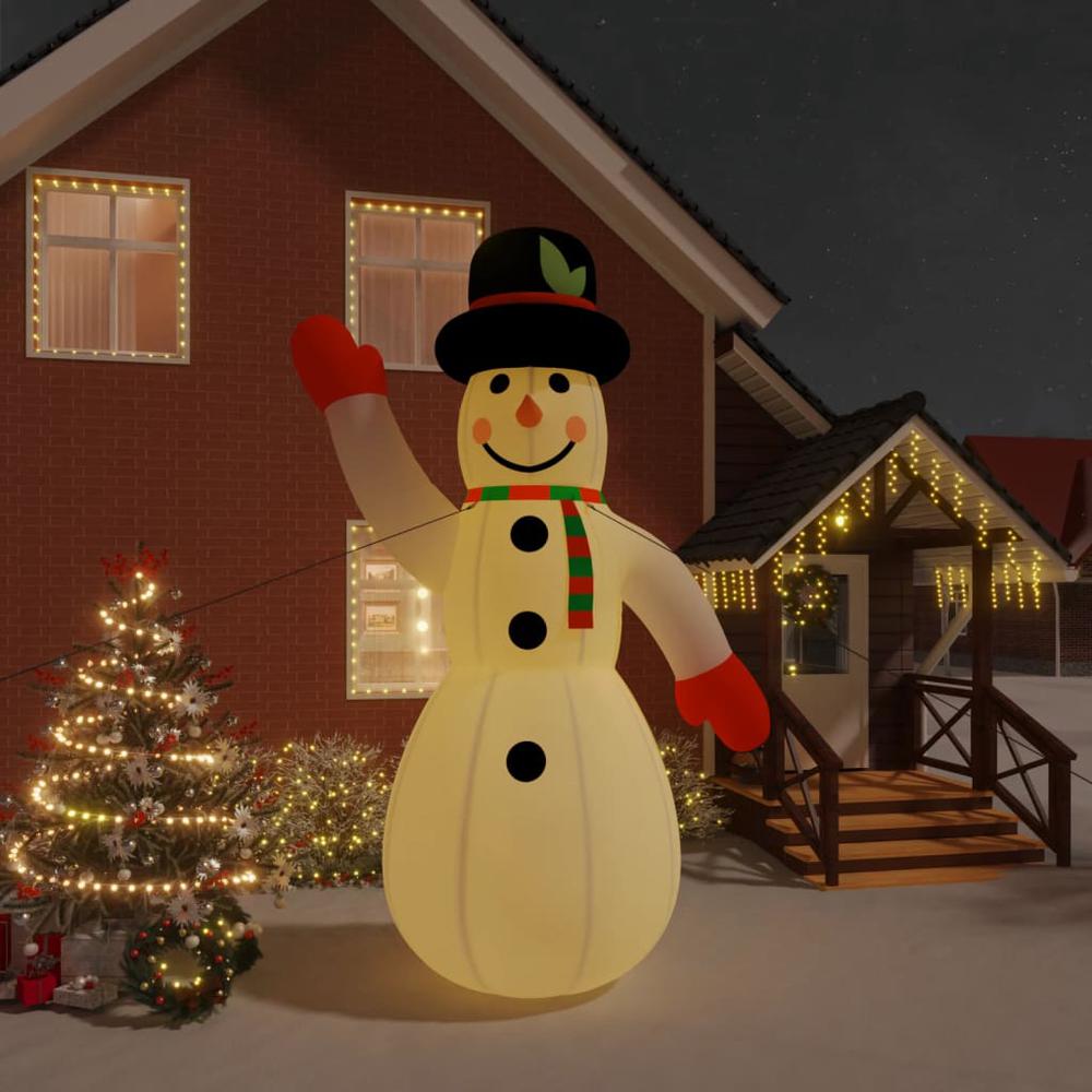 vidaXL Christmas Inflatable Snowman with LEDs 179.1". Picture 1
