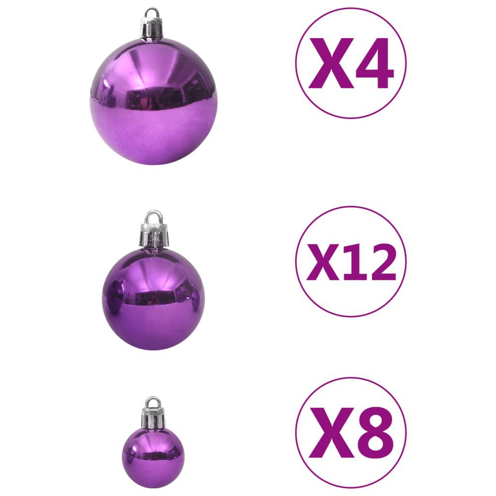 vidaXL 100 Piece Christmas Ball Set Purple. Picture 3