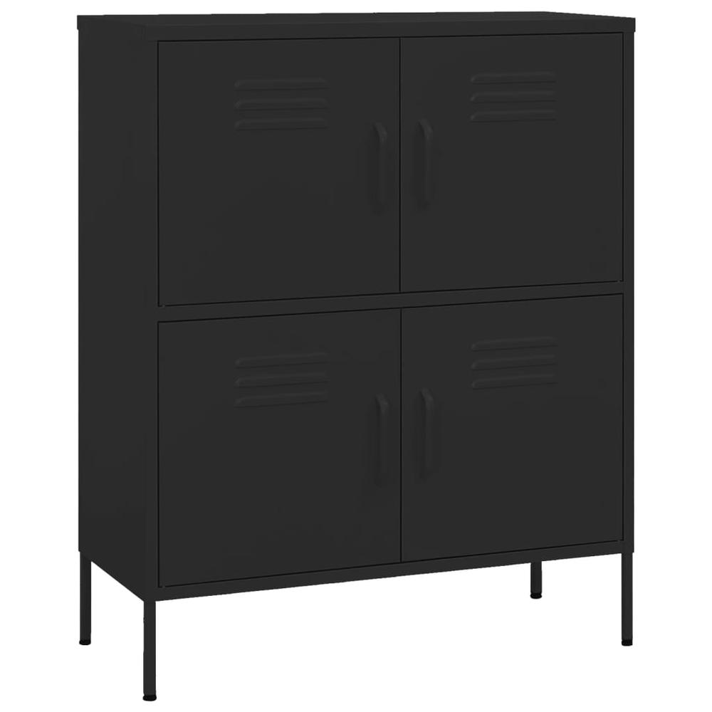 vidaXL Storage Cabinet Black 31.5"x13.8"x40" Steel, 336142. Picture 2