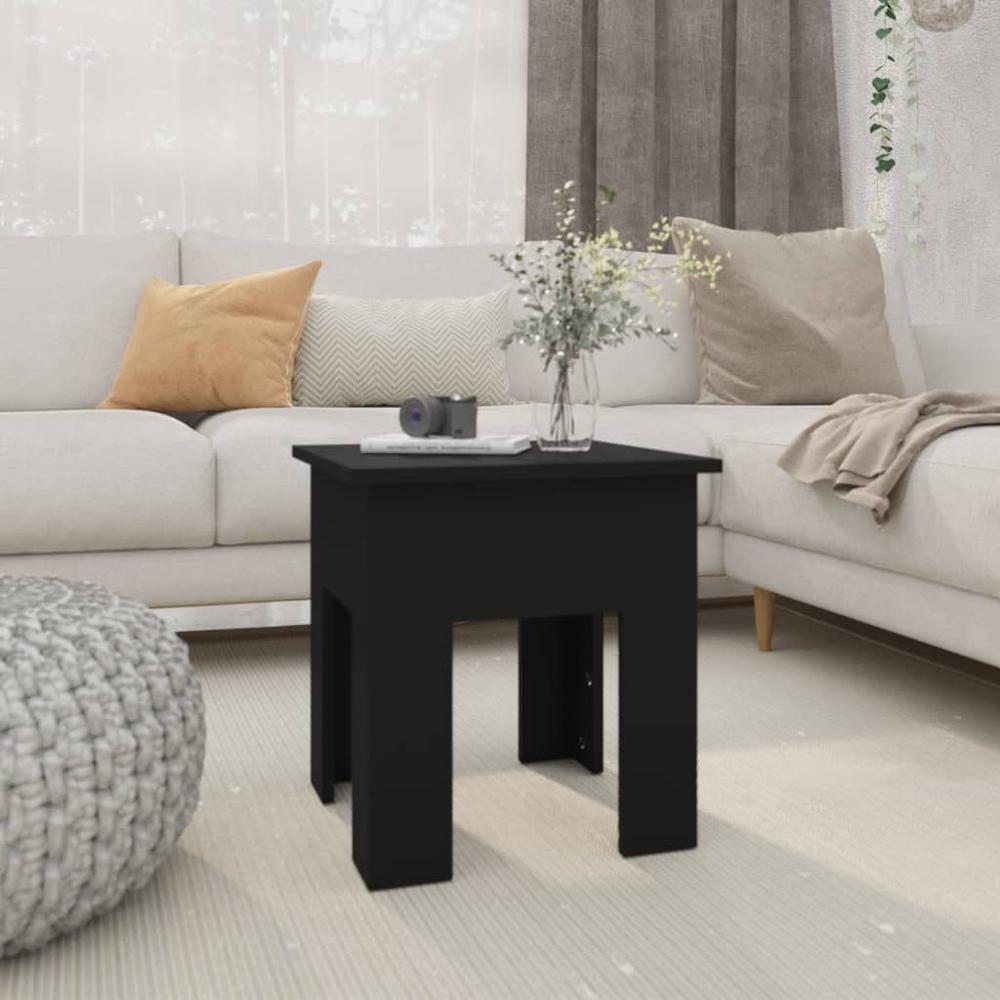 vidaXL Coffee Table Black 15.7"x15.7"x16.5" Engineered Wood. Picture 1