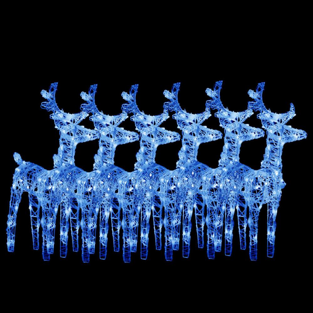 vidaXL Christmas Reindeers 6 pcs Blue 240 LEDs Acrylic. Picture 2