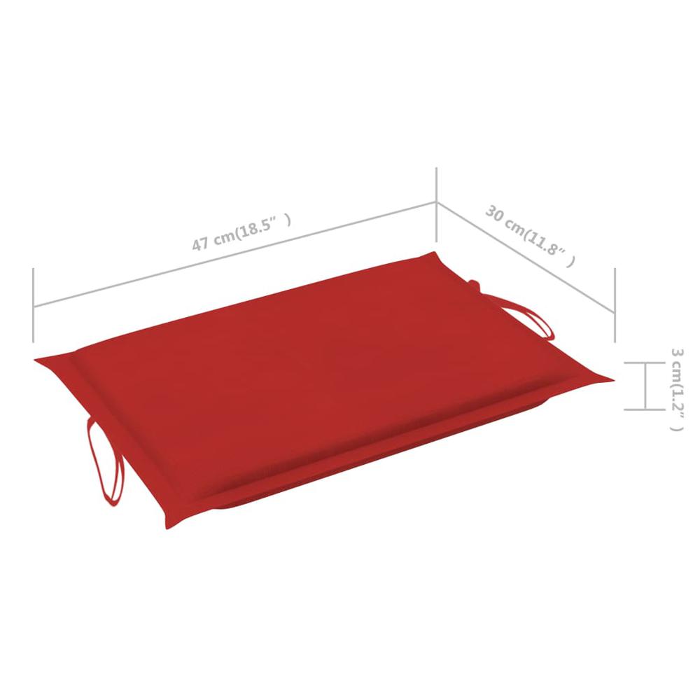 vidaXL Sun Lounger Cushion Red 73.2"x22.8"x1.2". Picture 12