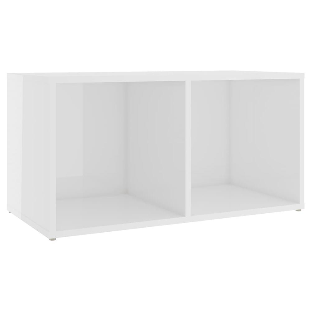 vidaXL TV Cabinets 4 pcs High Gloss White 28.3"x13.8"x14.4" Engineered Wood. Picture 4
