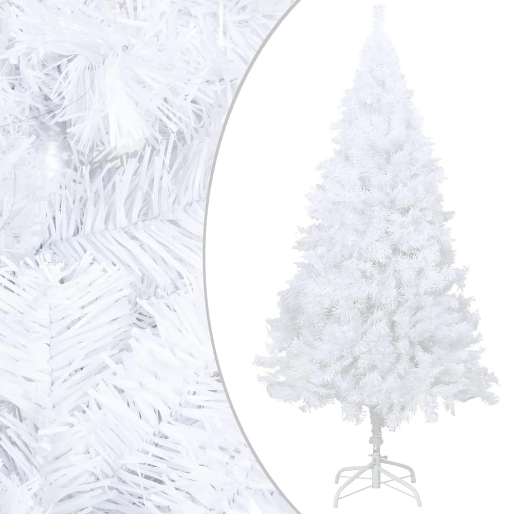 vidaXL Artificial Christmas Tree with Thick Branches White 47.2" PVC. Picture 1