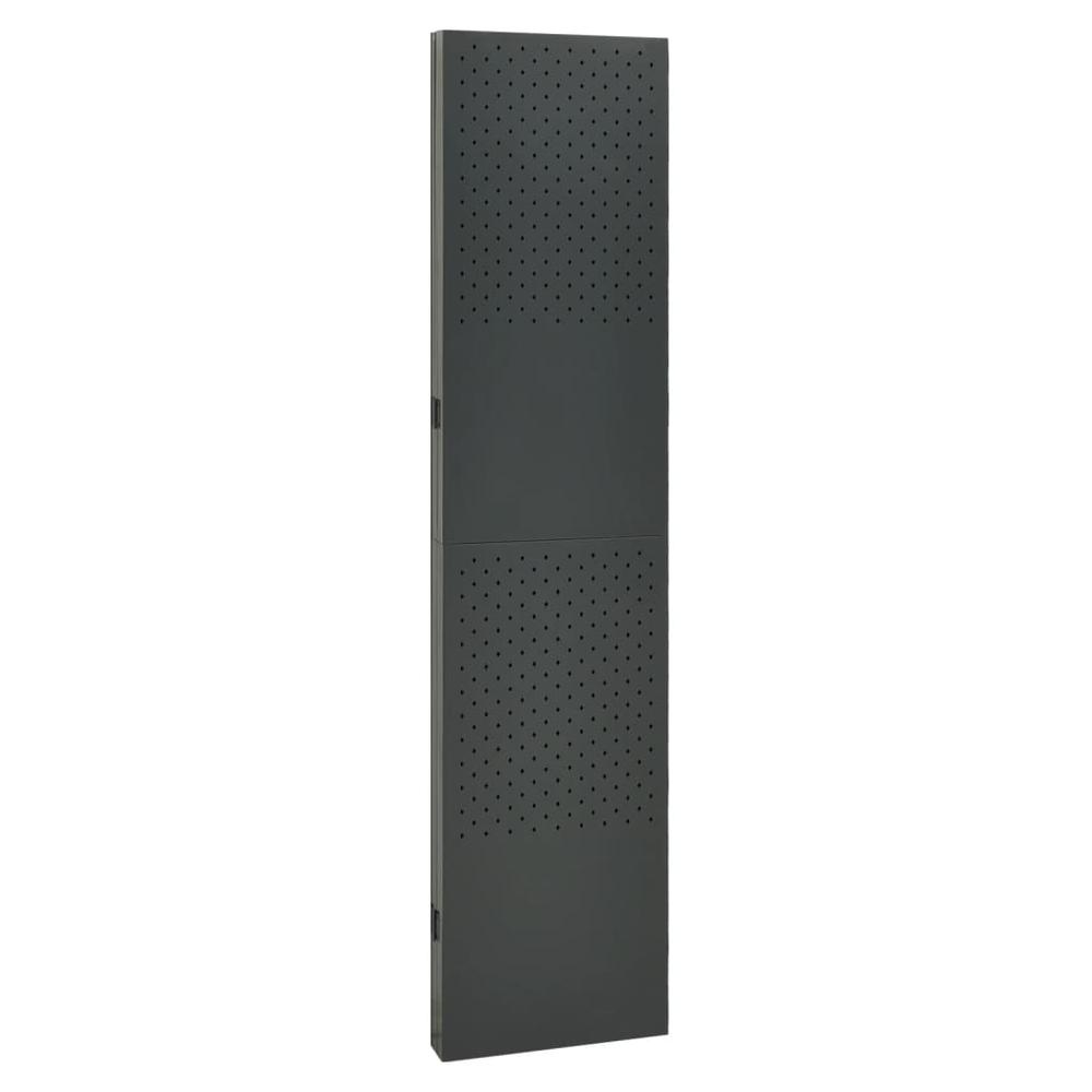 vidaXL 4-Panel Room Divider Anthracite 63"x70.9" Steel. Picture 4