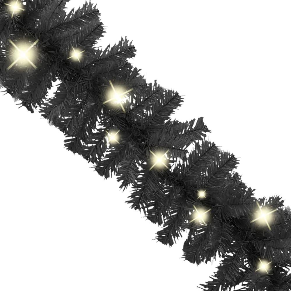 vidaXL Christmas Garland with LED Lights 787.4" Black. Picture 3