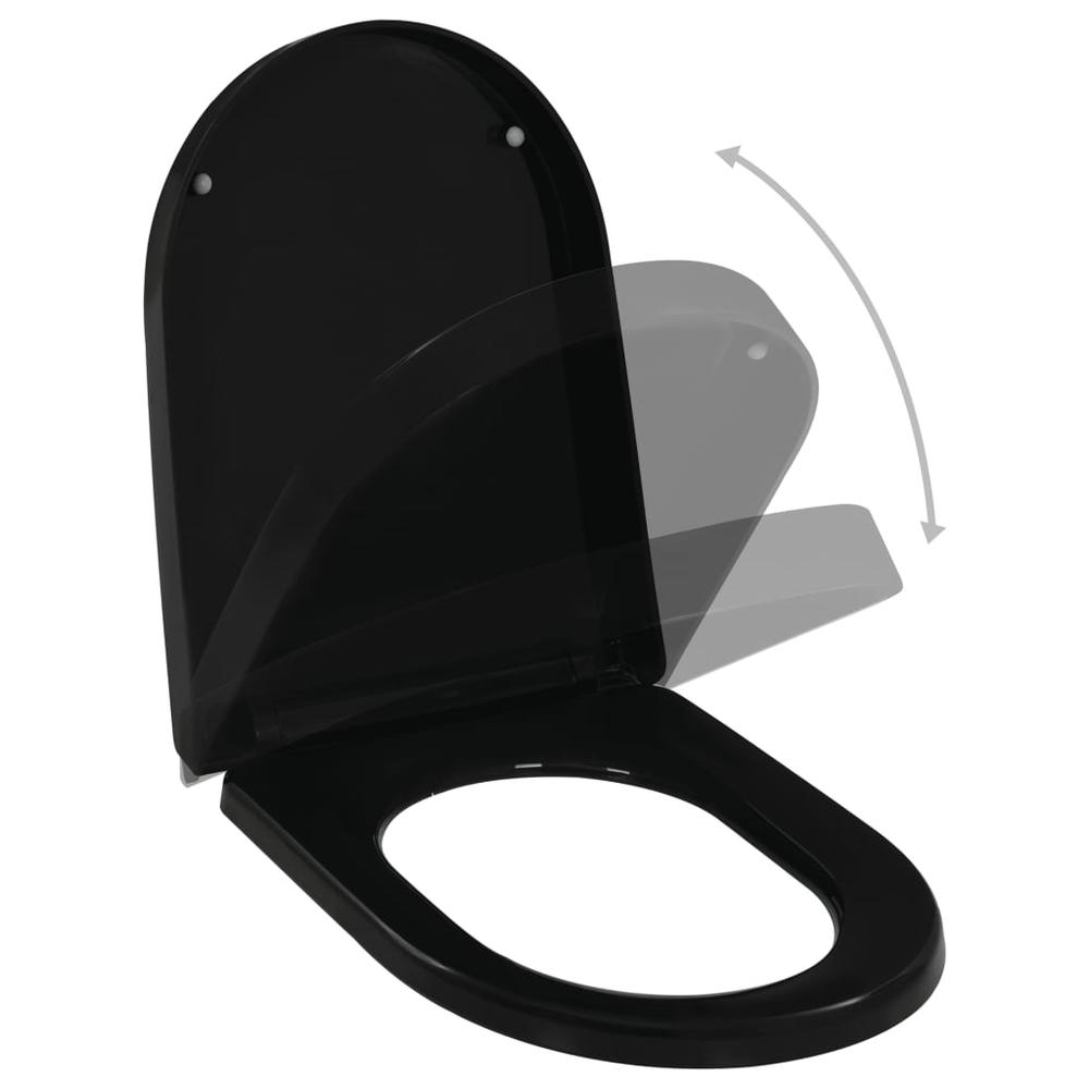 vidaXL Soft-close Toilet Seat with Quick-release Design Black, 145023. Picture 2