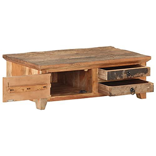 vidaXL Coffee Table 35.4"x19.7"x12.2" Solid Reclaimed Wood 0384. Picture 3