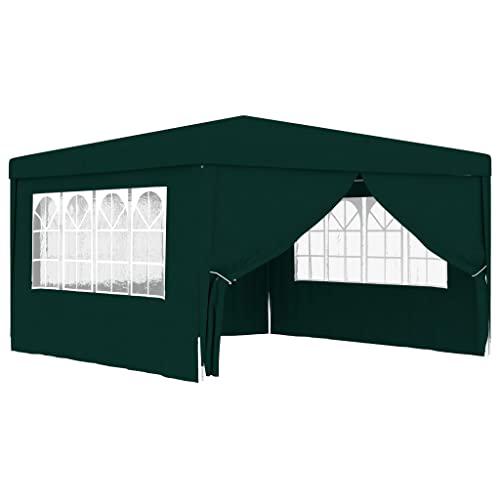 vidaXL Professional Party Tent with Side Walls 13.1'x13.1' Green 90 g/mÂ², 48536. Picture 3