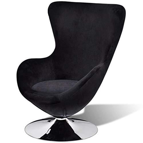 vidaXL Armchair with Egg Shape Black, 241178. Picture 4