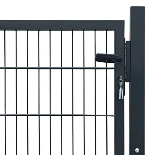 vidaXL 2D Fence Gate (Single) Green 41.7" x 74.8", 141750. Picture 3