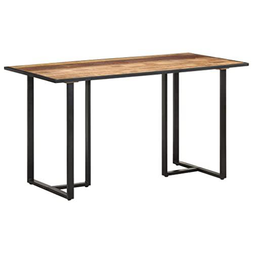 vidaXL Dining Table 55.1" Rough Mango Wood 0691. Picture 9