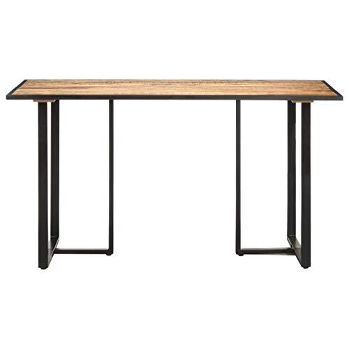vidaXL Dining Table 55.1" Rough Mango Wood 0691. Picture 3