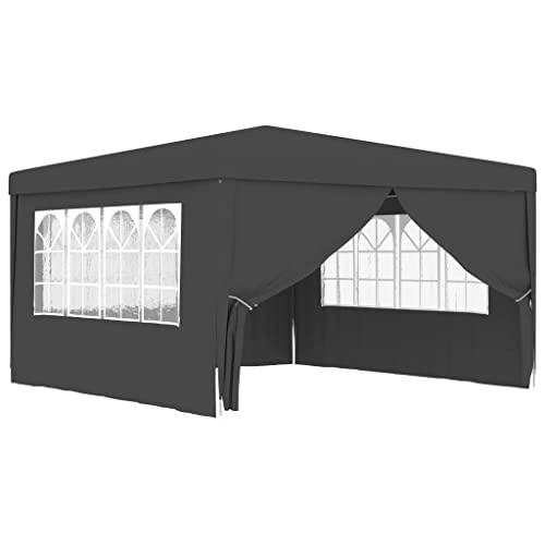 vidaXL Professional Party Tent with Side Walls 13.1'x13.1' Anthracite 90 g/mÂ², 48535. Picture 2