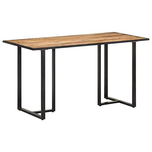 vidaXL Dining Table 55.1" Rough Mango Wood 0691. Picture 8