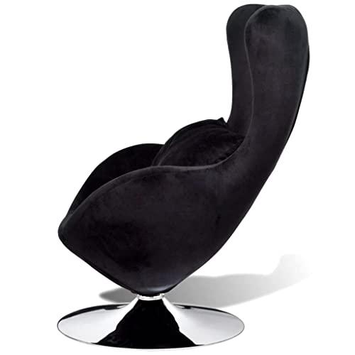 vidaXL Armchair with Egg Shape Black, 241178. Picture 3