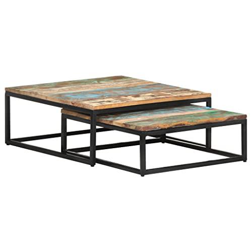 vidaXL Nesting Coffee Tables 2 pcs Solid Reclaimed Wood 0390. Picture 1