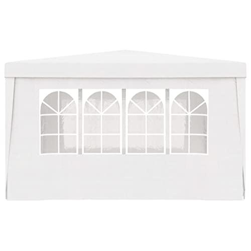 vidaXL Professional Party Tent with Side Walls 13.1'x13.1' White 90 g/mÂ², 48525. Picture 5