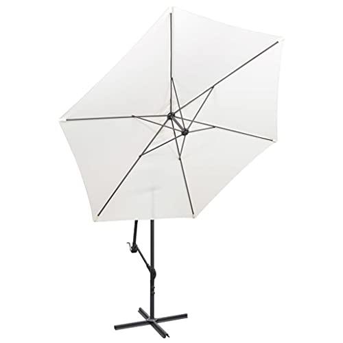 vidaXL Cantilever Umbrella 118.1" Sand White, 42202. Picture 3