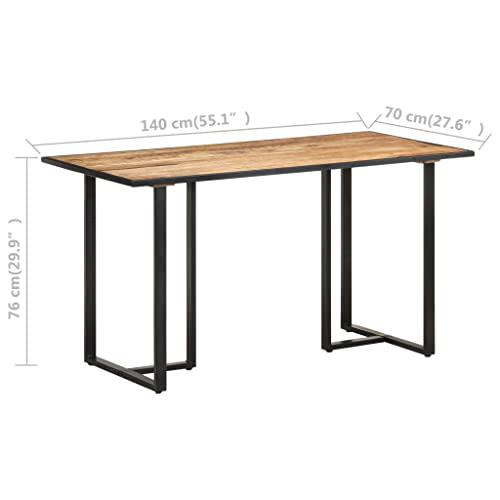 vidaXL Dining Table 55.1" Rough Mango Wood 0691. Picture 7