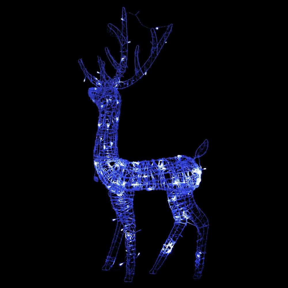 vidaXL Acrylic Reindeer Christmas Decoration 140 LEDs 47.2" Blue. Picture 4