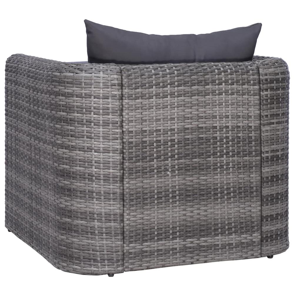 vidaXL Garden Chair with Cushion and Pillow Poly Rattan Gray, 44161. Picture 3
