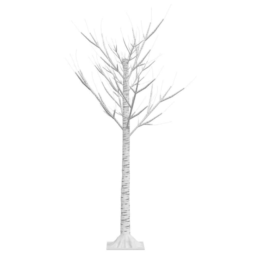 vidaXL Christmas Tree 128 LEDs 3.9' Warm White Willow Indoor Outdoor. Picture 4