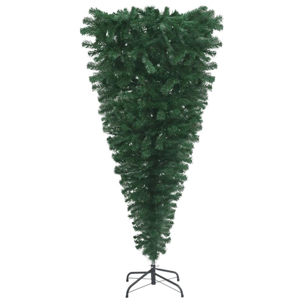 vidaXL Upside-down Artificial Christmas Tree with LEDs&Ball Set 70.9", 3078057. Picture 4