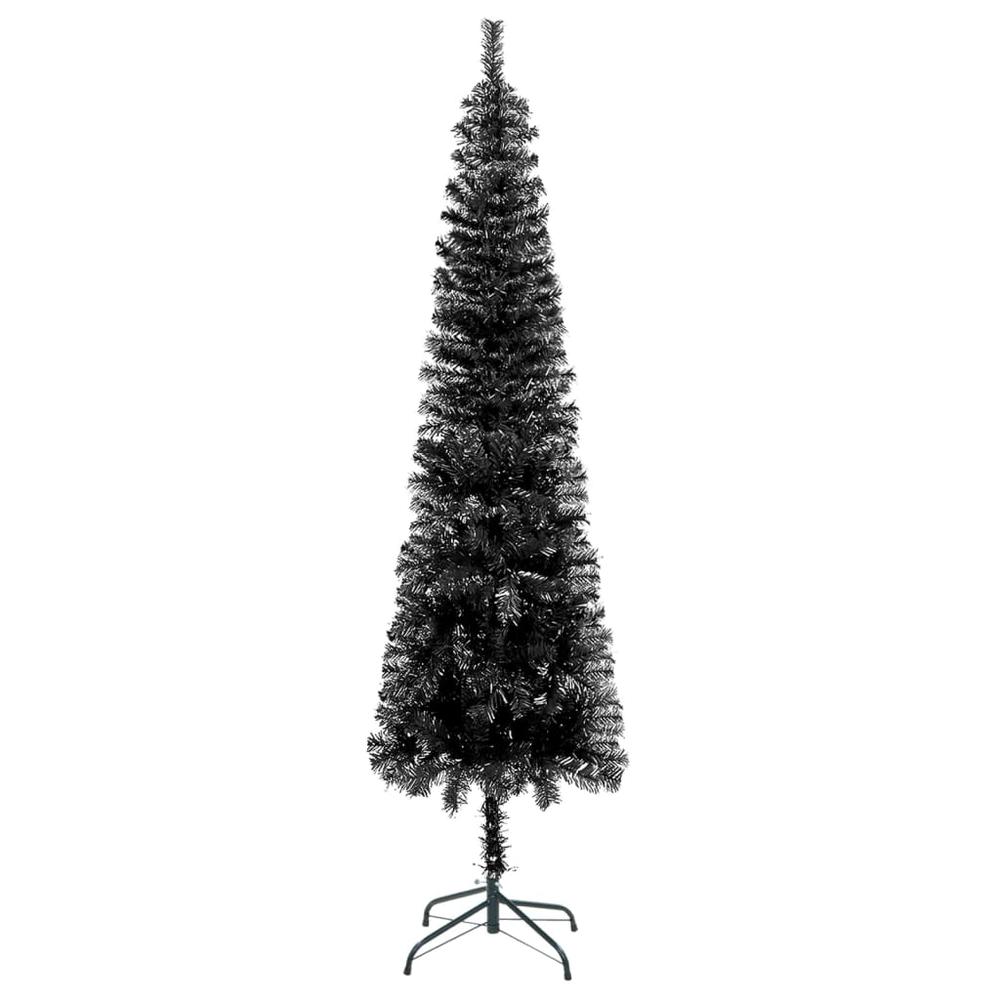 vidaXL Slim Christmas Tree Black 59.1". Picture 2
